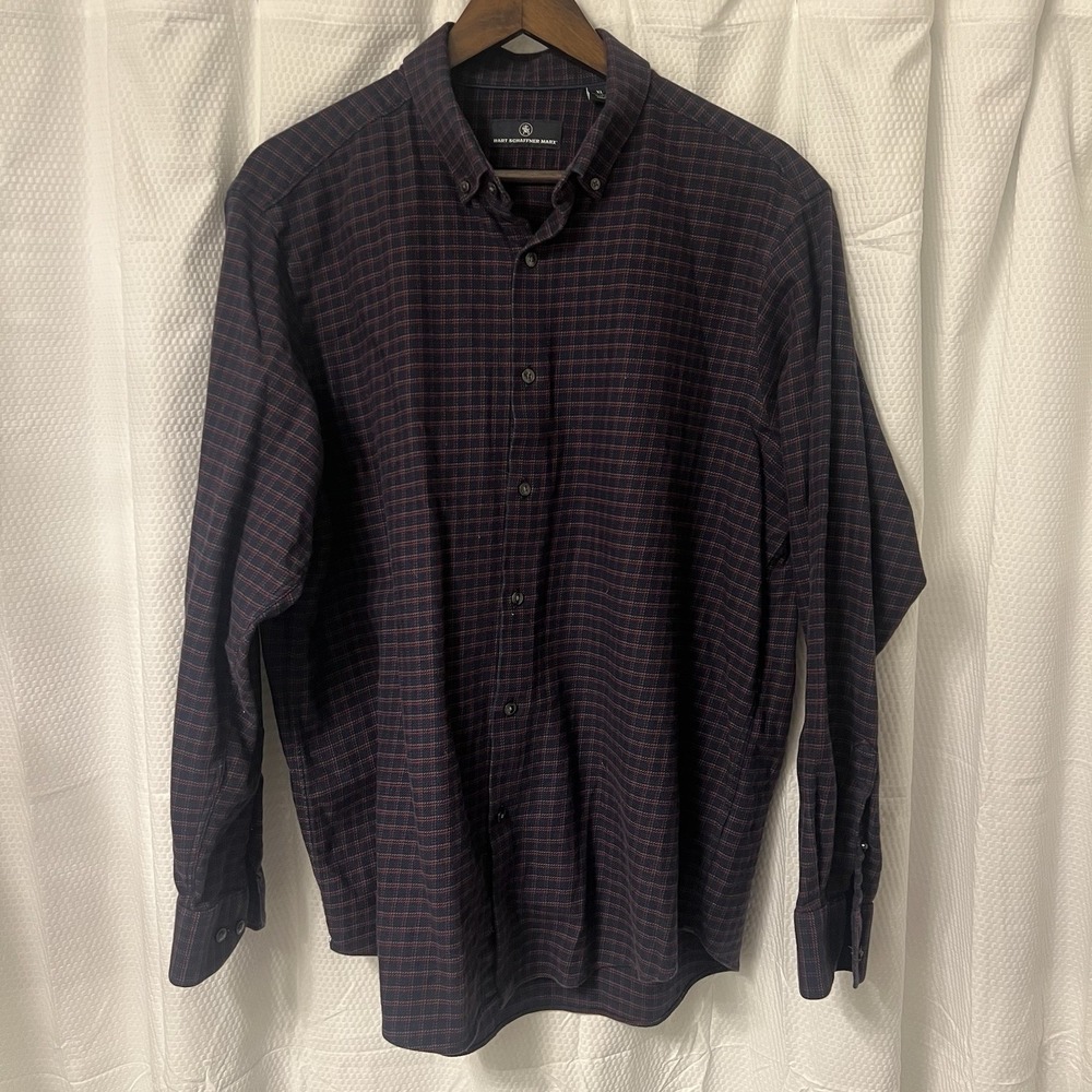 LOT OF 3 Hart Schaffner Marx Mens XL Long Sleeve Button Up Down Dress Shirt Bank